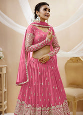 Elegant Georgette Lehenga Choli in Pink